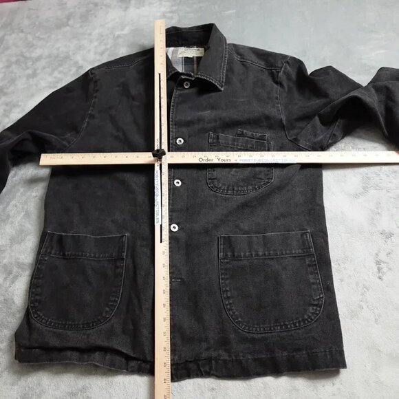 Vintage Guess Jeans Jacket Women's Medium Black Denim Plaid Lined Button Up - Picture 5 of 9